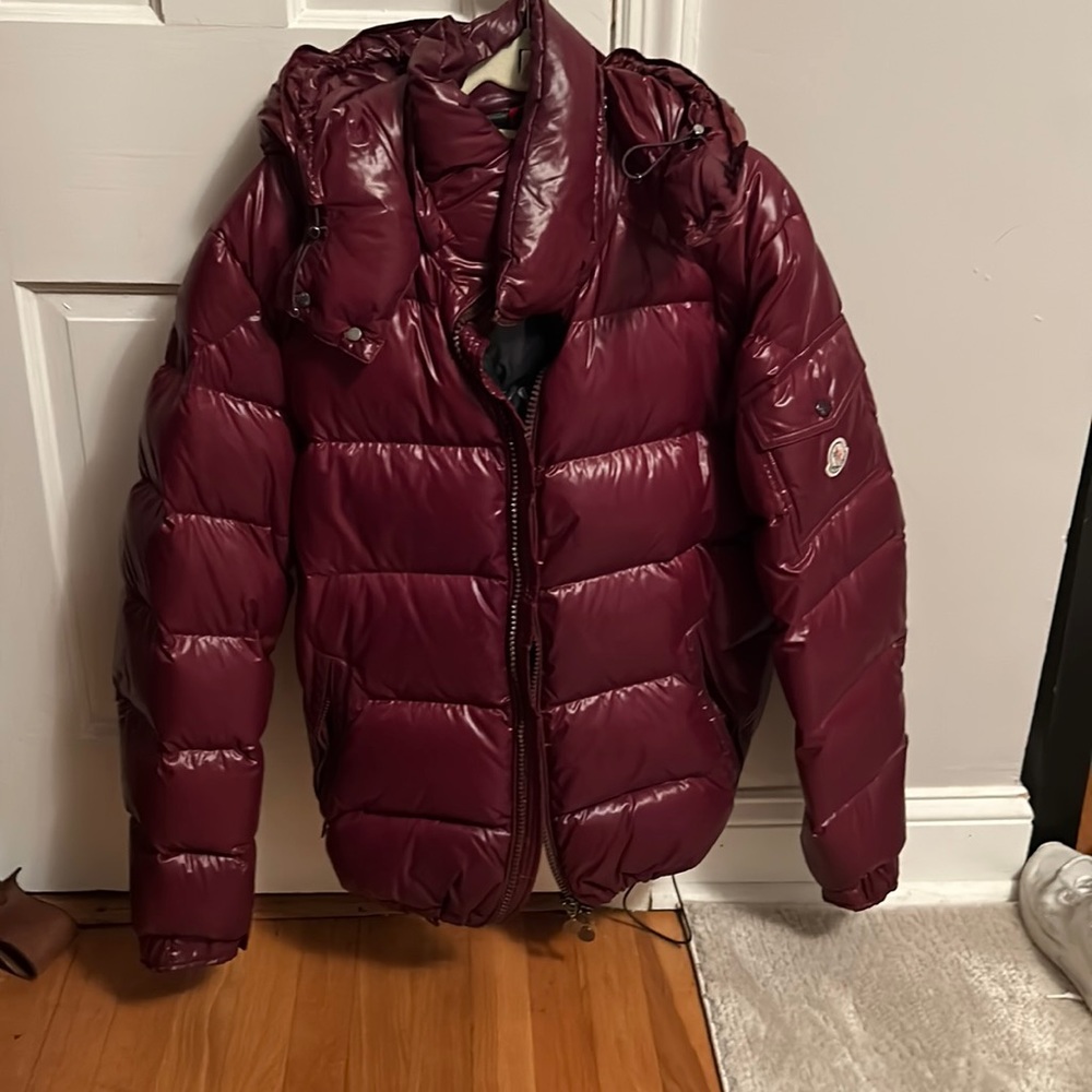 Moncler men’s maya jacket size 5 ox blood color (maroon)